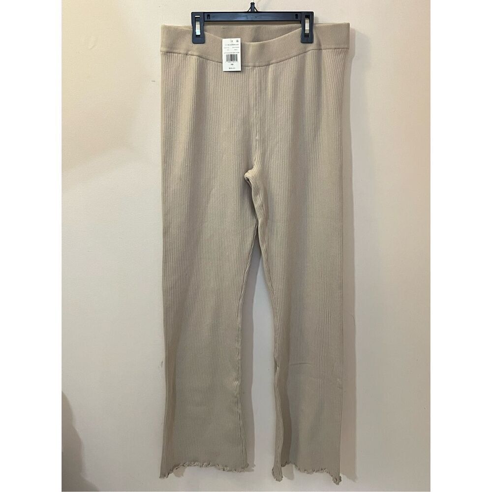 Good American Lettuce Edge Baby Flare Knit Pants 5/6 NEW